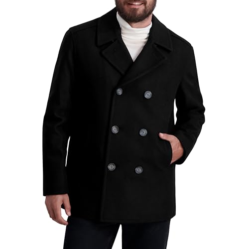 Nautica Men's Wool Blend Peacoat – Double-Breasted Winter Coat, Regular, Big & Tall Sizes, X-Large, X-Large