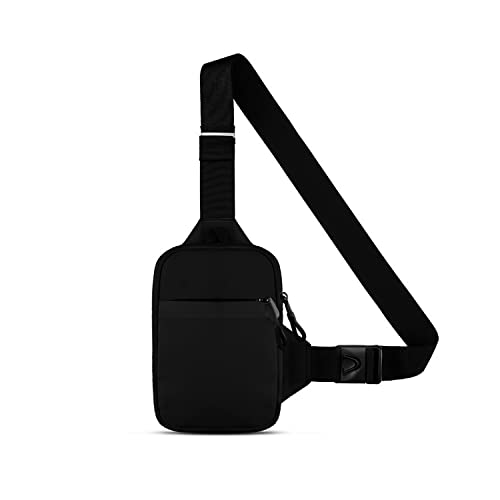 Libershine Sling Bag, Bandolera, Bolsa de Pecho, Mochila Bandolera, Hombres o Mujer Bandolera Crossbody, Mochila Cruzada Pequeña, para Ciclismo Correr Senderismo Gimnasio Viajes (Negro) Cover