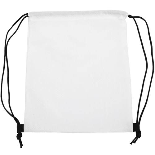 KESYOO Sports Backpack Drawstring Gym Bag White Oxford Fabric Lightweight and Durable for Cycling Football and Outdoor Activities