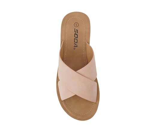 Image of Soda LUCY ~ Women Open Toe Flatform Platform Crisscross Band Upper Fashion Slide Sandals