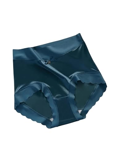 SOLY HUX Women's Satin Silk Briefs Scallop Trim No Show Underwear Lingerie Mid Rise Panties 4 Piece3