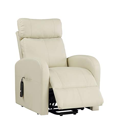 Sillón Classic reclinable piel beige con bolsillos miniatura 6