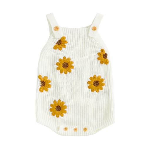 Baby Girl Winter Clothes Newborn Knit Sweater Romper Flower Knitted Onesie Top Cute Infant Fall Overalls Outfits