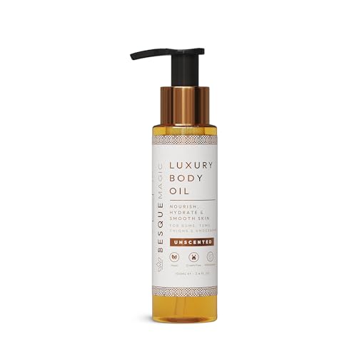 Besque Magic Luxury Body Oil Unscented 100ml Natural Hydrating Body Oil for Women That Plumps Tightens And Firms Skin With Natural Ingredients Sweet Almond and Rosehip