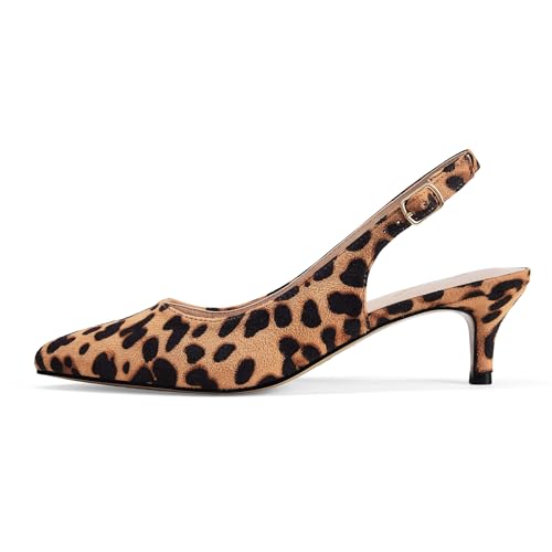 GENSHUO Slingback Pumps Kitten Heels