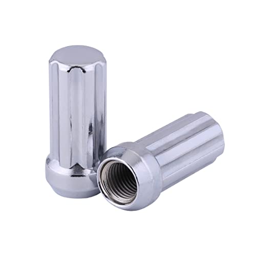 Chrome M14x1.5 Lug Nuts - 24pc Set, 2" Tall, Fit for Silverado, Suburban, Avalanche