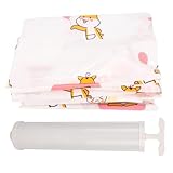Sacchetti sottovuoto salvaspazio, ecologici, non tossici, resistenti, per vestiti, coperte, trapunte, cuscini, indumenti stagionali, per casa, viaggi, traslochi, pellicola (Set da 12 pezzi + pompa