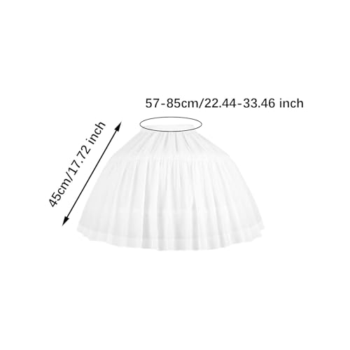 Hoop Skirt Petticoat,Girls Hoops Pannier Petticoat for Prom Girls Dress Cosplay White4