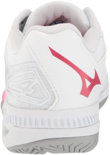 Mizuno Women's Wave Exceed Tour 4 All Court 4 Tennis Shoe, White-Rose Red, 6 | Image 2