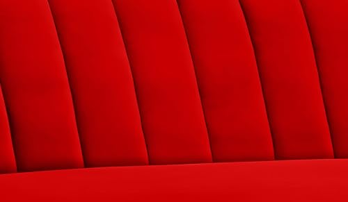 Image of AMATA Marino Solid Wood 3+2 Seater red Suede Velvet Fabric Sofa Set with Two Cushions Perfect for Home Office Guests Living Room (04 red, 3+2 Seater)(3 Year Warranty)