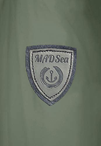MADSea Damen Regenmantel Friesennerz mit Teddyfleece warm gefüttert Regenjacke wasserdicht, Farbe:oliv, Größe:44