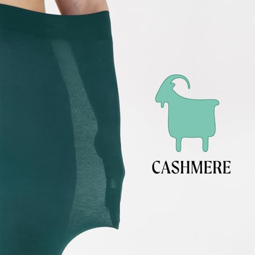 Image of CALZITALY Cashmere Wool Tights - 150 DEN Opaque Fleece Lined Warm - Multi Color Pantyhose for Women, S - 4XL