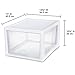 Sterilite 4-Pack 27 Quart Stacking Drawer, Clear Storage Closet Organizer, White Frame - Stackable Modular Plastic Drawers for Clothes, Accessories, Craft Supplies, Shoes or Linens