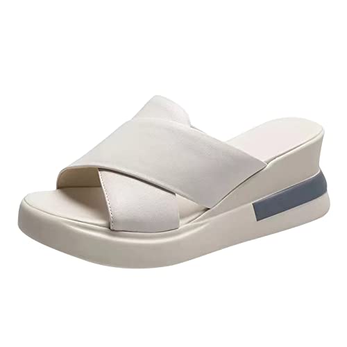 Ciabatte Donna Casa Mare Piscina Zeppa Slippers Aperte Offerte di Primavera Ciabatte con Tacco Antiscivolo Ciabatte Eleganti Morbida Pantofole Sandali Estive Ortopediche Pantofole Antiscivolo Comode