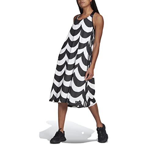 adidas Originals Marimekko - Damen Midikleid, schwarz / weiß, 36