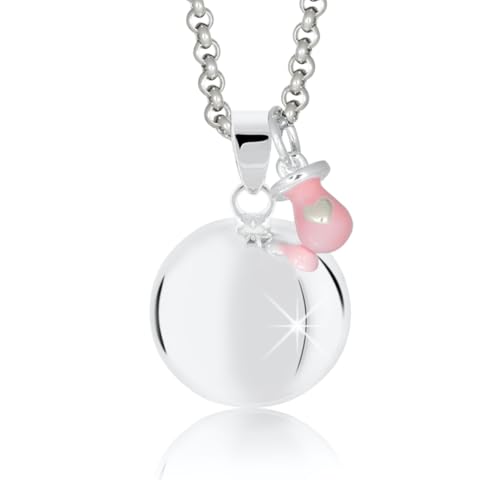 MAMIJUX MAMIUX Llamador de ángeles con Chupete con Cadena de Acero 110cm (Esmaltado Rosa)