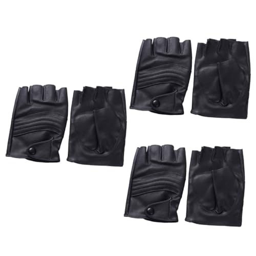Gants de cyclisme demi-doigts Healvian en polyuréthane noir pour petit entraînement