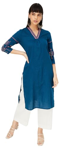 Image of Max Women's Cotton Blend Regular Fit Casual Kurta