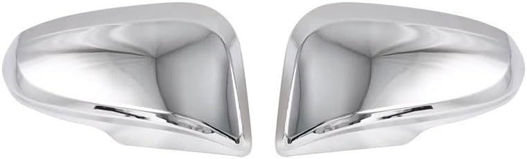 OUTMX Side Mirror Covers for Toyota Hilux, Rearview Mirror Caps, Durable ABS Replacement Housing,Bright Silver
