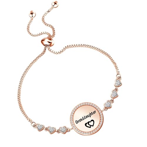Image of FEELMEM Nana's Granddaughter Slider Bracelet Gift for from Nana Granddaughter Birthday Graduation Gift