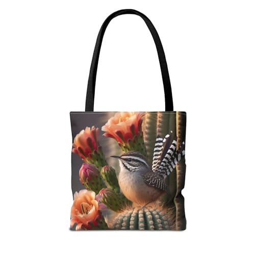 Arizona – Saguaro Blossom – Ringtail – Cactus Wren Premium Tote Bag with Reinforced Stitching2