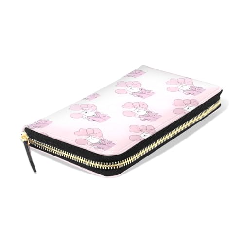 Long Wallets Leather Bifold Wallet for Women Bear Balloon Cute with Zipper Credit Card Holder Large Capacity3