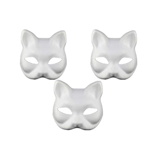 Toyvian 3 Pecas Máscara De Raposa Kabuki Máscara Pintada à Mão Máscara Facial Pintada à Mão Meio Whi
