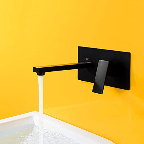 Mitigeur de lavabo en laiton noir mat encastrable pour une robinetterie de salle de bain luxe