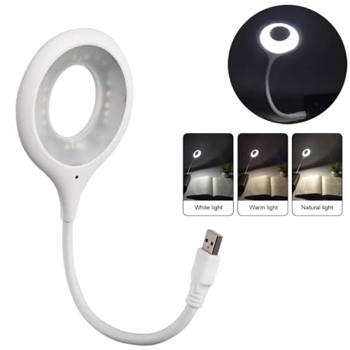 REEAN BEATS Smart LED Desk Lamp, Portable, USB Powered, 3 Mode Eye Protection, Voice Control, Foldable Ring Light for Study Office