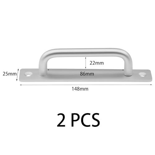 DDHOMIN 2 PCS Silver Aluminum Alloy Closet Door Handles with Screw Holes - Image 4