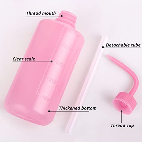 Tattoo Wash Bottle- Melphoe 2Pcs 500Ml Water Squirt Bottle Succulent Watering, Safety Rinse Bottle Watering Tools, Economy Plastic Squeeze Washing Bottle For Medical Lab, Tattoo Supplies, Irrigation Squeeze Sprinkling Can Wash Plant Bottle (Pink) #TOP1