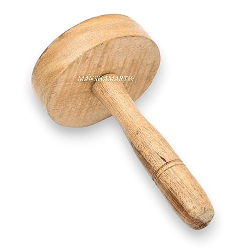 MANSHAMART® Wooden Masher for Chapati, Chapati Press, Chapati Fluffer, Wooden Dutta Press for Roti Chapati, Wooden Paratha Fluffer, Paratha Sekhni, Potato Masher Wooden