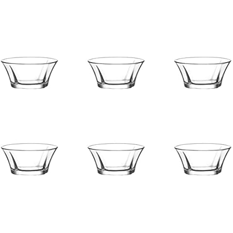 TOPUPDRINK Ice Cream Bowls Set of 6, Ice Cream Sundae Glass Bowl Set, Dessert Cup 6 PCs, Glass Serving Bowls Set of 6, Sundae Fruit Trifle Dishes Dessert Pudding Serving Glass Bowl Set (PLAIN-310ML) Cover