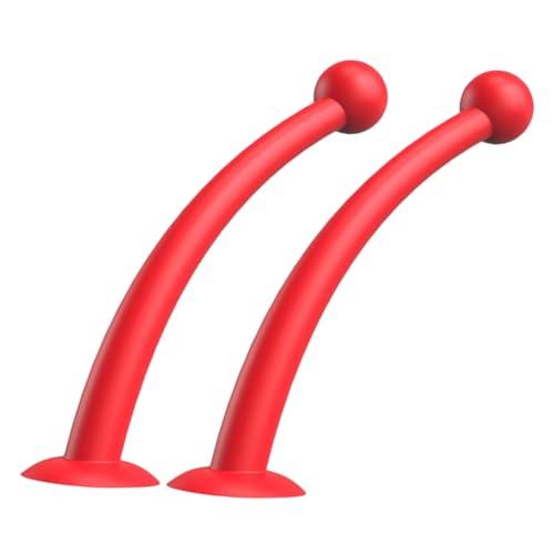 Zerodeko 1Pair Silicone Tentacles for Helmets Flexible Suction Cup Antennas Decorative Accessories Red Easy Installation Durable Safe for Use