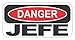 3pcs Danger jefe funny hard hat/helmet stickers