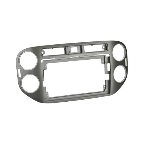 �ԗp���W�I�t���[�� �_�b�V���}�E���g VW Tiguan 2010-2016 �ɓK�� �t�F�C�V�A �I�[�f�B�I �t�B�b�e�B���O �A�_�v�^�[ �C���_�b�V�� �p�l�� �J�[ DVD �t���[�� �L�b�g 9 �C���` 2/1din(YB-TK639-B)