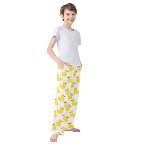 Pfrewn Pajama Pants Adorable Yellow Duck Casual Lounge PJ Bottoms with Pockets, L 7