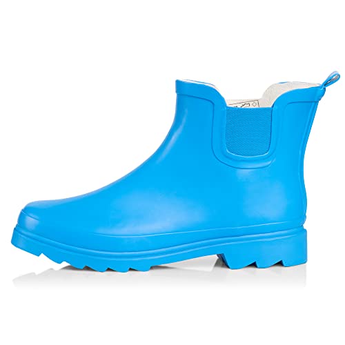 NORTY - Womens Ankle Rain Boots - Ladies Waterproof Winter Spring Garden Boot runs ½ size large Matte Cobalt Size 9