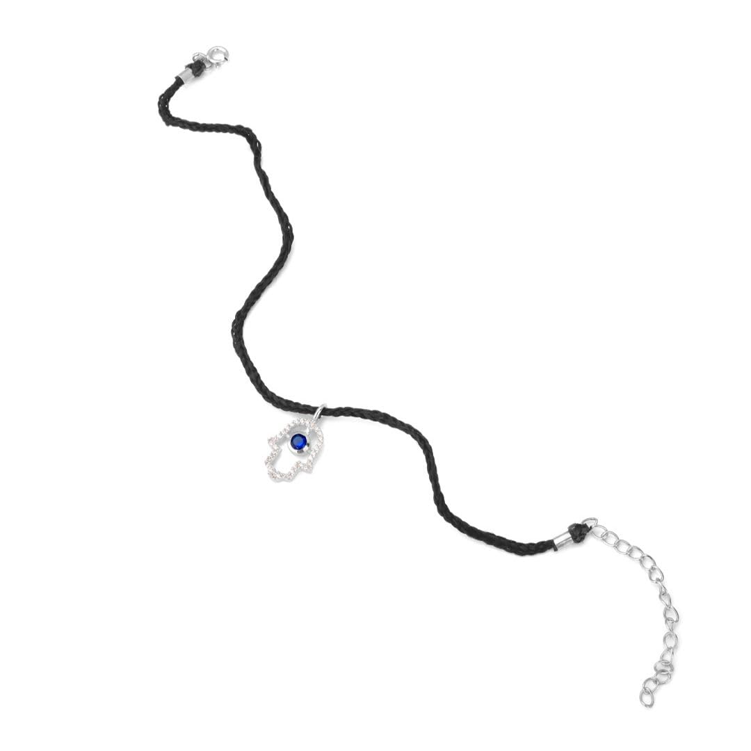 White Hathi 925 Sterling Silver Hamsa Evil Eye Thread Anklet | Silver Plated with Authentication Certificate | For Women & Girls | Wedding, Party, Office-Single Anklet (B0DG97D6RR) Amazon Price History, Amazon Price Tracker