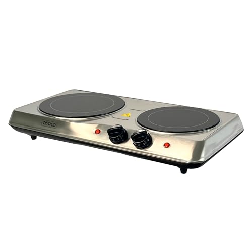 Oypla 2000W Ceramic Portable Infrared Electric Double Hot Plate Hob