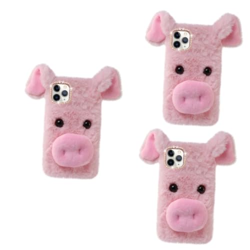 Coque de téléphone peluche cochon pour iPhone Pro Max anti-rayures