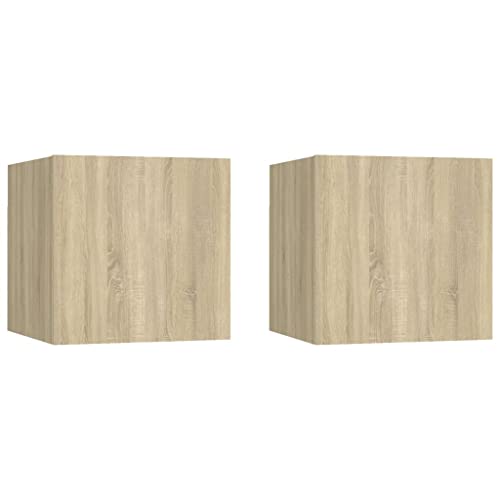 Table de chevet avec compartiment et porte chêne Sonoma meuble fermé 2x
