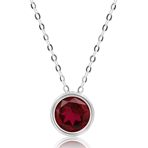 MAX + STONE 14K Gold Gemstone Pendant with 7mm Round Bezel Births...