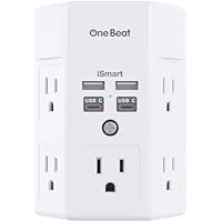 One Beat 3-Prong Wall Outlet Surge Protector (5x AC & 4x USB) only .98: eDeal Info