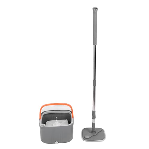 CDQL Wischeimer-Set mit 2-teiligem Tuch, um 360 Grad Drehbares Mikrofaser-Wischwerkzeug, Trenndesign, Trocken- und Nass-Bodenwischset für den Heimgebrauch