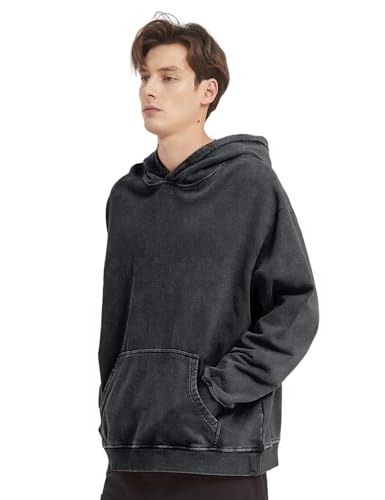 FAIABLE Mens Womens Acid Wash Hoodie Unisex Oversized Vintage Cotton Hoodies Heavyweight Terry Sweatshirts for Men 20253