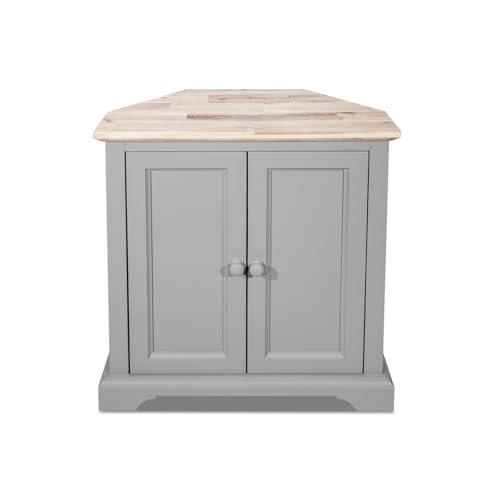 Florence Corner Sideboard, Compact Dove Grey Cupboard with Shelf | W78cm x D35cm x H85cm | Fully Assembled Cabinet Dining Living Room Furniture - Image 4