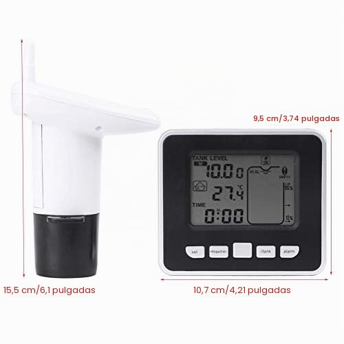 LiebeWH Sensor de nivel de líquido ultrasónico con alarma, depósito de agua ultrasónico, medidor de profundidad de líquido, sensor con indicador de temperatura