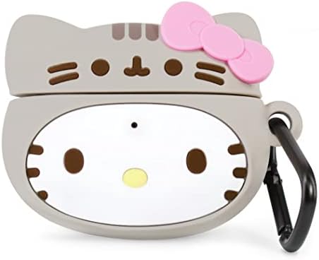 iFace Hello Kitty ♡ Pusheen Limited Edition Collaboration Silicone Protective Cover Designed for AirPods Pro [Cute Character Case] [Carabiner Keychain Clip Included] [Wireless Charging Compatible]