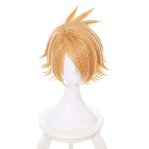 MUZI WIG Anime Cosplay Peluca con Gorra de Peluca Gratis para My Hero Academia (Denki Kaminari)